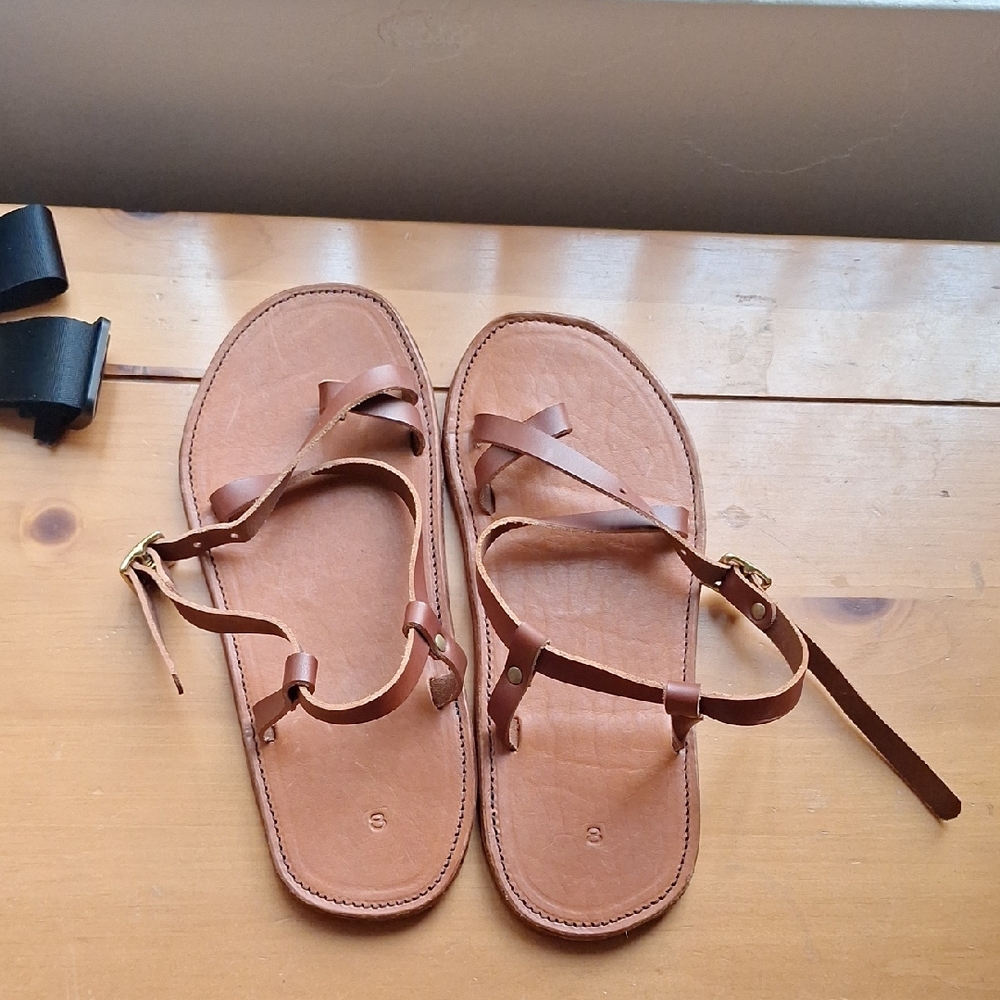 Greek Style Unisex Leather Sandals Barefoot